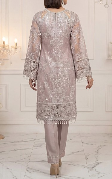 Threads and Motifs Lilac Silk Suit | Pakistani Embroidered Chiffon Dresses USA- Image 3