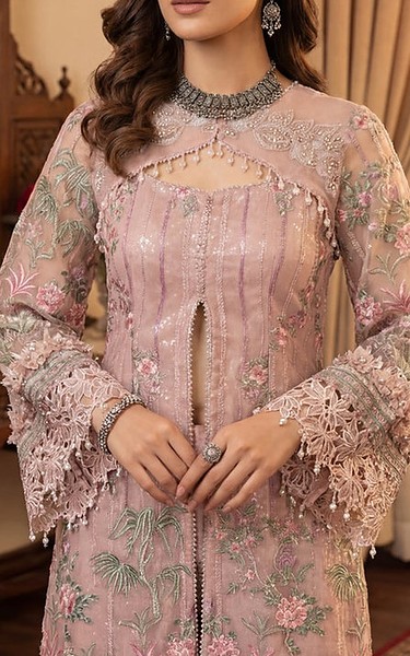 Threads and Motifs Tea Pink Chiffon Suit | Pakistani Embroidered Chiffon Dresses USA- Image 2