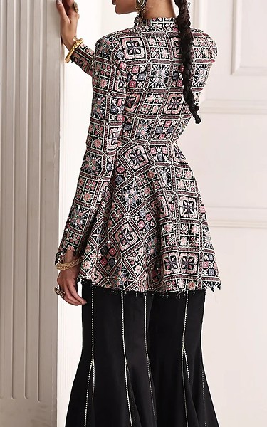 Threads and Motifs Black Chiffon Suit | Pakistani Embroidered Chiffon Dresses USA- Image 3