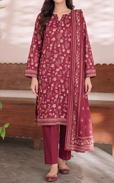 VS Textile Light Burgundy Cambric Suit | Pakistani Lawn Dress in USA- Image 1