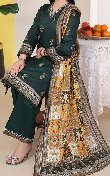 VS Textile Gable Green Cambric Suit | Pakistani Lawn Dress in USA- Image 1