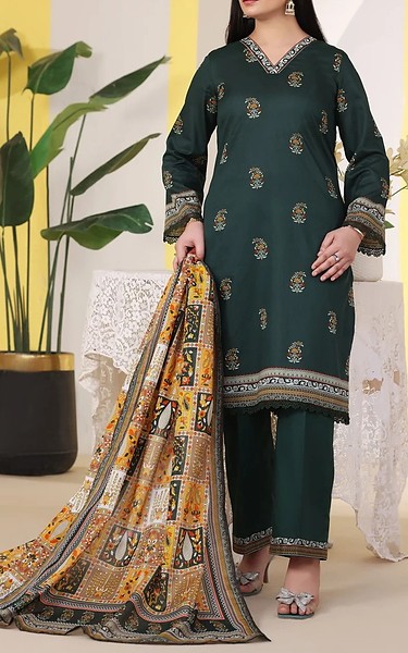 VS Textile Gable Green Cambric Suit | Pakistani Lawn Dress in USA- Image 2