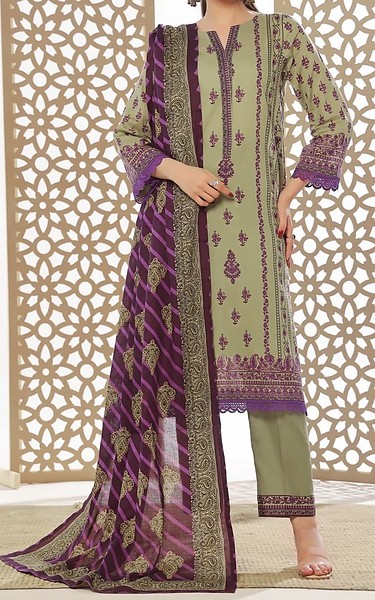 VS Textile Sage Cambric Suit | Pakistani Lawn Dress in USA- Image 1