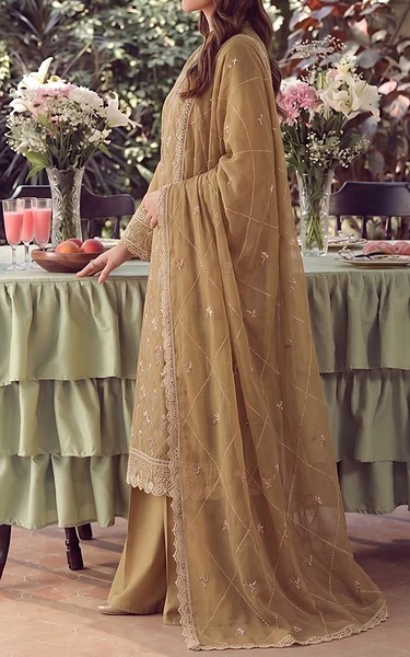 VS Textile Tan Karandi Suit | Pakistani Winter Dresses in USA- Image 2