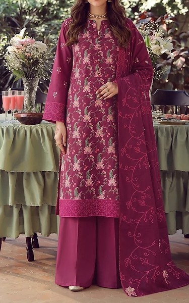 VS Textile Rapsberry Karandi Suit | Pakistani Winter Dresses in USA- Image 1