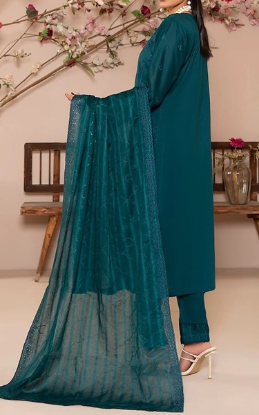 VS Textile Teal Lawn Suit | Pakistani Lawn Dress in USA- Image 2