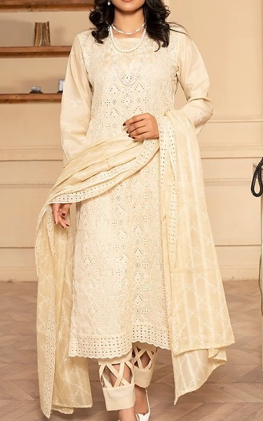VS Textile Off White Lawn Suit | Pakistani Lawn Dress in USA- Image 1