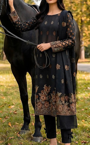 VS Textile Black Jacquard Suit | Pakistani Lawn Dress in USA- Image 1