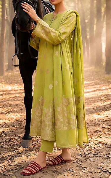 VS Textile Lime Jacquard Suit | Pakistani Lawn Dress in USA- Image 1