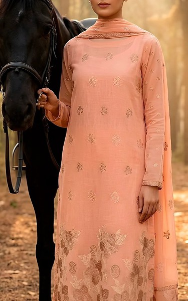 VS Textile Pink Jacquard Suit | Pakistani Lawn Dress in USA- Image 2