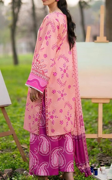 Xenia Pink Rose Lawn Suit | Pakistani Lawn Dress in USA- Image 2