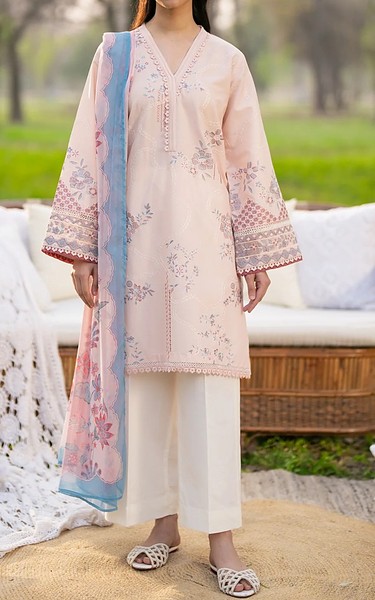 Xenia Oyster Pink Lawn Suit | Pakistani Lawn Dress in USA- Image 1