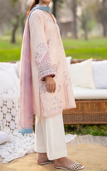 Xenia Oyster Pink Lawn Suit | Pakistani Lawn Dress in USA- Image 2