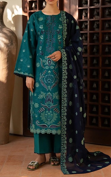 Xenia Teal Lawn Suit | Pakistani Lawn Dress in USA- Image 1