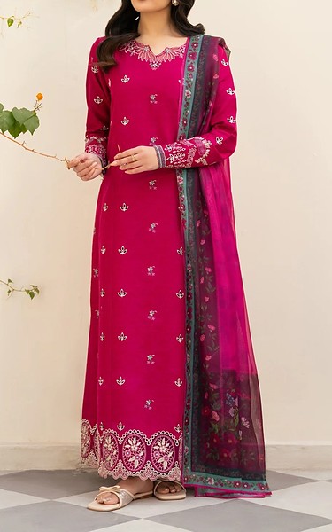 Xenia Dark Hot Pink Lawn Suit | Pakistani Lawn Dress in USA- Image 1