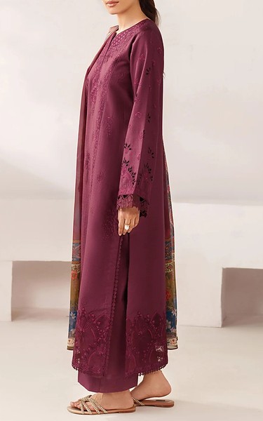Xenia Wine Lawn Suit | Pakistani Lawn Dress in USA- Image 2