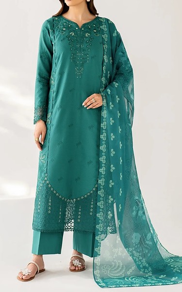 Xenia Teal Lawn Suit | Pakistani Lawn Dress in USA- Image 1