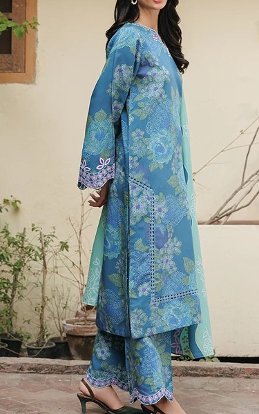 Xenia Hippie Blue Viscose Suit | Pakistani Winter Dresses in USA- Image 2