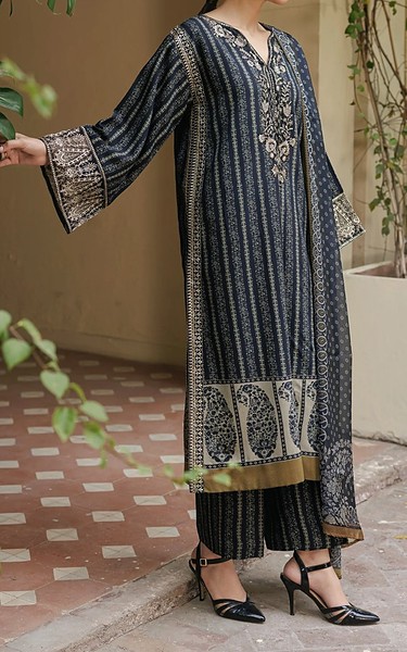 Xenia Black/Off White Viscose Suit | Pakistani Winter Dresses in USA- Image 2