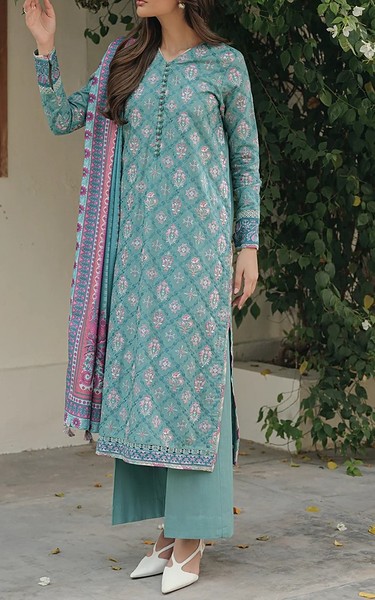 Xenia Summer Green Khaddar Suit | Pakistani Winter Dresses in USA- Image 2