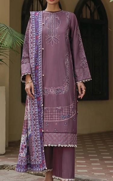 Xenia Dull Purple Khaddar Suit | Pakistani Winter Dresses in USA- Image 1