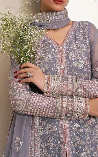 Xenia Warm Grey Chiffon Suit | Pakistani Embroidered Chiffon Dresses USA- Image 2