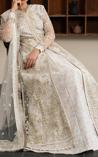 Xenia Off White Net Suit | Pakistani Embroidered Chiffon Dresses USA- Image 2