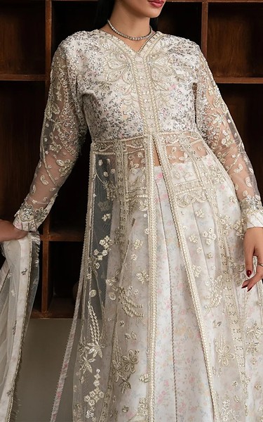 Xenia Off White Net Suit | Pakistani Embroidered Chiffon Dresses USA- Image 3