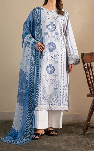 Xenia Light Grey Lawn Suit | Pakistani Lawn Dress in USA- Image 1
