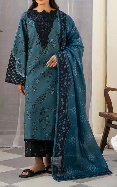 Xenia Teal Lawn Suit | Pakistani Lawn Dress in USA- Image 1