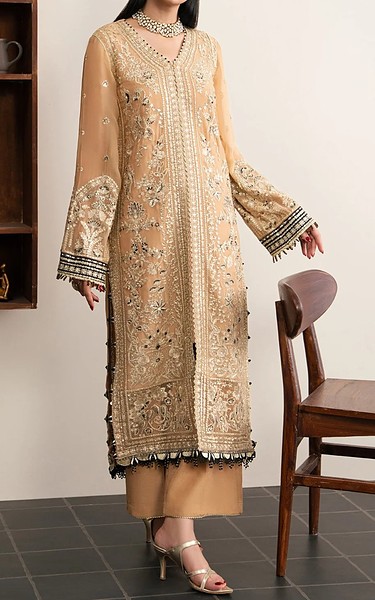 Xenia Fawn Chiffon Suit | Pakistani Embroidered Chiffon Dresses USA- Image 2