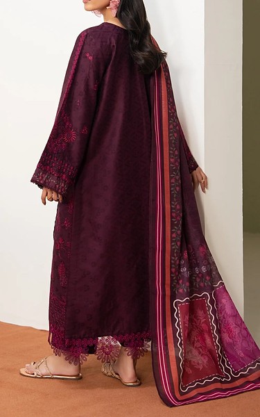 Xenia Wine Berry Lawn Suit | Pakistani Lawn Dress in USA- Image 2