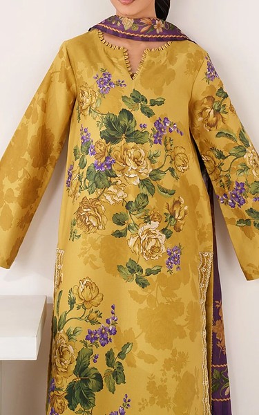 Xenia Satin Sheen Gold Lawn Suit | Pakistani Lawn Dress in USA- Image 2