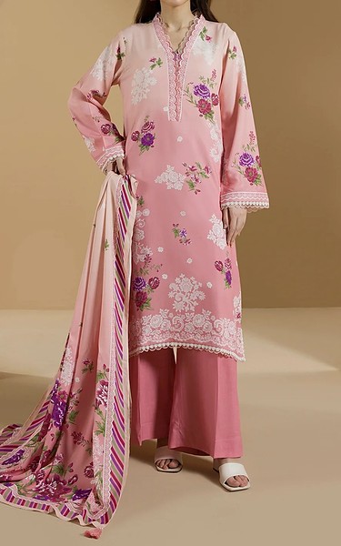 Zellbury Pink Rose Viscose Suit (2 Pcs) | Pakistani Winter Dresses in USA- Image 2