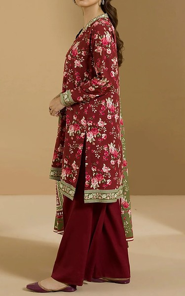 Zellbury Wine Viscose Suit (2 Pcs) | Pakistani Winter Dresses in USA- Image 2
