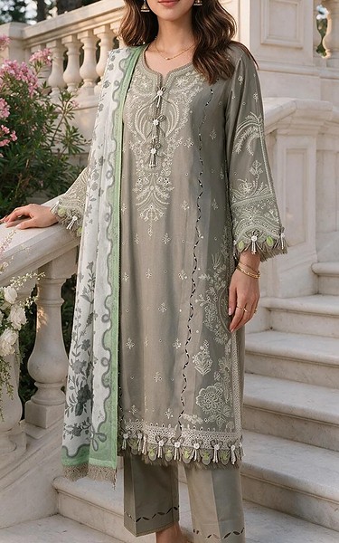 Zellbury Beige Cotton Suit | Pakistani Lawn Dress in USA- Image 1