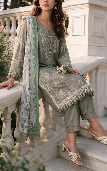 Zellbury Beige Cotton Suit | Pakistani Lawn Dress in USA- Image 2