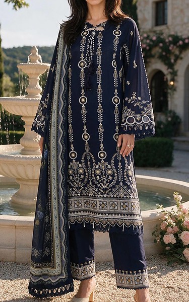 Zellbury Navy Cotton Suit | Pakistani Lawn Dress in USA- Image 1
