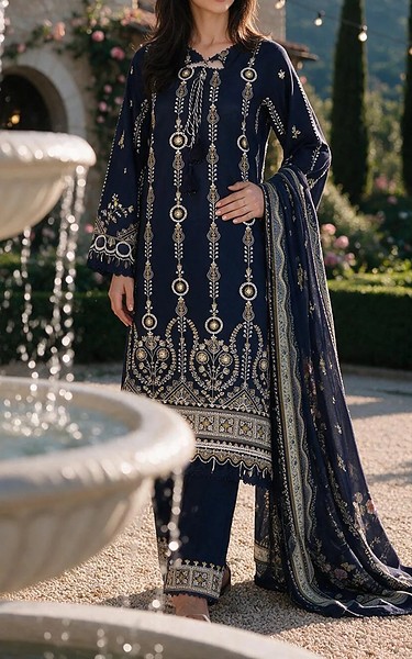 Zellbury Navy Cotton Suit | Pakistani Lawn Dress in USA- Image 2