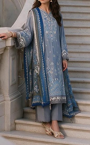 Zellbury Santa Grey Cotton Suit | Pakistani Lawn Dress in USA- Image 2