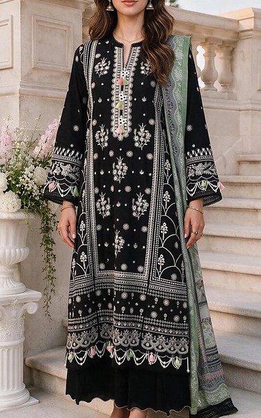 Zellbury Black Cotton Suit | Pakistani Lawn Dress in USA- Image 1