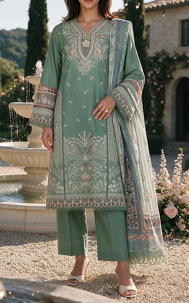 Zellbury Viridian Green Cotton Suit | Pakistani Lawn Dress in USA- Image 1