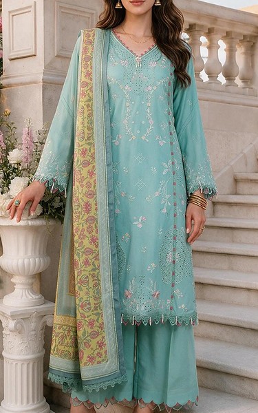Zellbury Summer Green Cotton Suit | Pakistani Lawn Dress in USA- Image 1