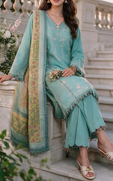 Zellbury Summer Green Cotton Suit | Pakistani Lawn Dress in USA- Image 2