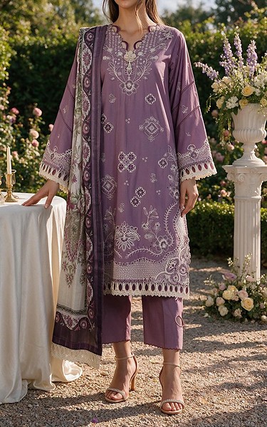 Zellbury Lilac Cotton Suit | Pakistani Lawn Dress in USA- Image 1