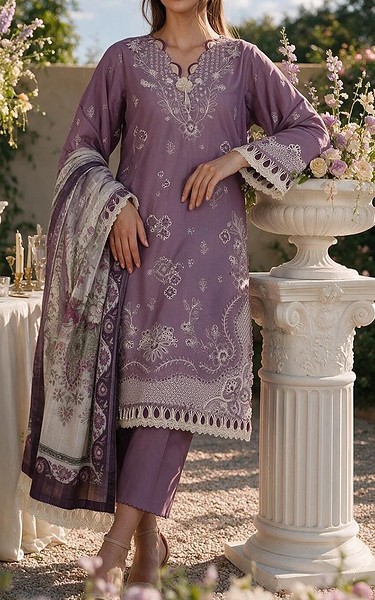 Zellbury Lilac Cotton Suit | Pakistani Lawn Dress in USA- Image 2