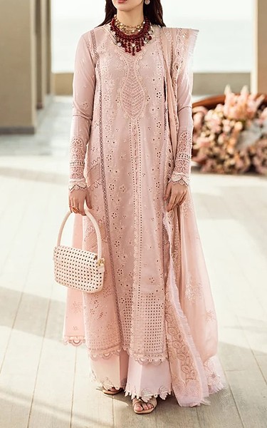 Zenia Dusty Pink Lawn Suit | Pakistani Lawn Dress in USA- Image 1