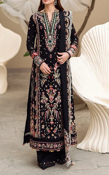 Zenia Black Lawn Suit | Pakistani Lawn Dress in USA- Image 1