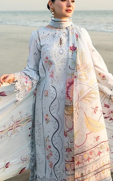 Zenia Powder Blue Lawn Suit | Pakistani Lawn Dress in USA- Image 2