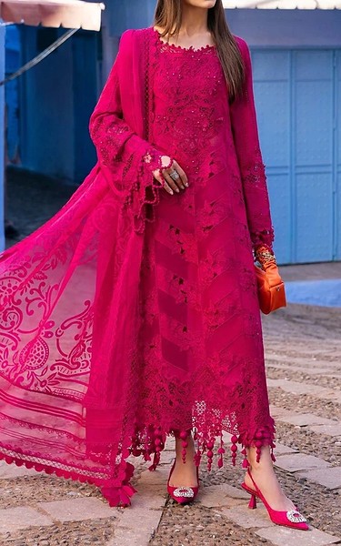 Zenia Fuchsia Lawn Suit | Pakistani Lawn Dress in USA- Image 1